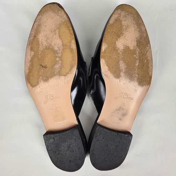 J.CREW ACADEMY SLIP-ON PENNY-LOAFER MULES – BLACK PATENT LEATHER – SIZE 7.5 - Picture 5 of 11